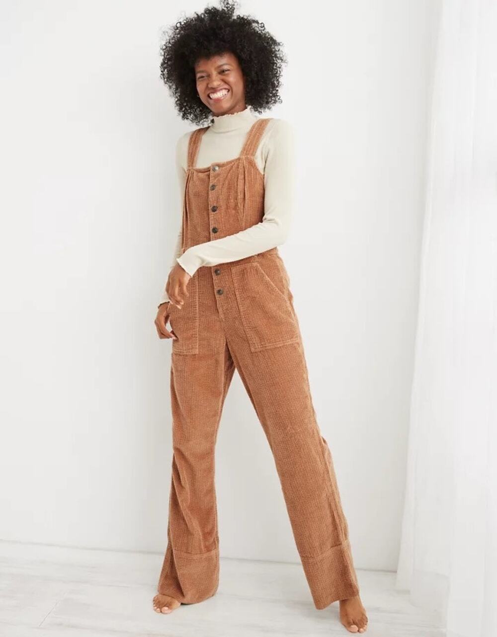 Aerie Corduroy Kick Flare Overalls